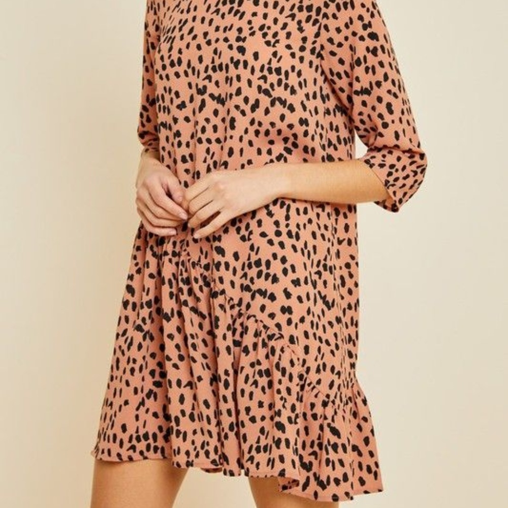 Asymmetrical Dotted Swing Dress